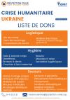 LISTE DES DONS EN SOUTIEN À L'UKRAINE