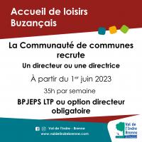 RECRUTEMENT - ACCUEIL DE LOISIRS - BUZANCAIS